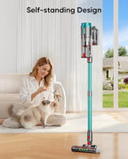 Cordless Vacuum Cleaner, 80Mins 650W/60KPA Self-Standing Vacuum Cleaners for Home, Stick Vacuum with Anti-Tangle Brush, LED Screen, Rechargeable Vacuum for Floor/Carpet/Pet Hair - Image 4