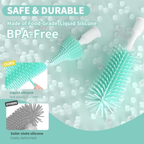 Electric Bottle Brush Cleaner,Rechargeable Baby Bottle Cleaning kit with Formula Mixer, Silicone Nipple&Straw Brush, Soap Dispenser, Drying Rack-IPX7 Waterproof,Long Battery Life for Home & Travel - Image 5