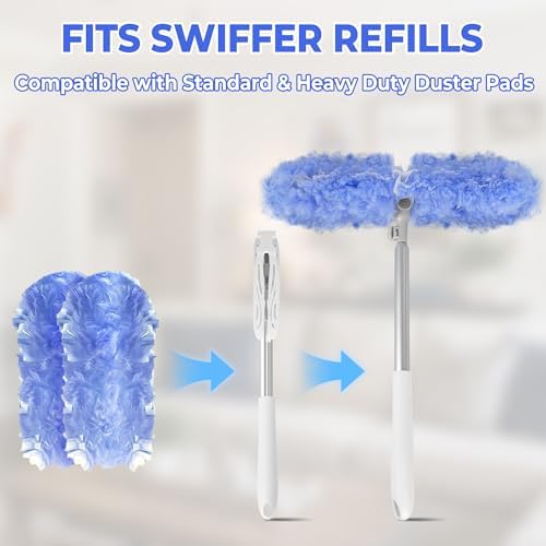 Duster Extended Handle & Long Duster, Compatible with Swiffer, 65.7" - Image 3