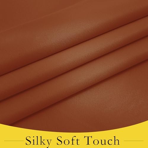 NICETOWN Burnt Orange Blackout French Door Curtain for Small Half Window - Image 6