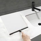 HIWARE All-Purpose Shower Squeegee for Shower Doors, Bathroom, Window and Car Glass - Black, Stainless Steel, 14 Inches - Image 4