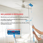 Ceiling Fan Cleaner Duster, 6Ft/72in Extension Aluminum Pole, Blue - Image 3