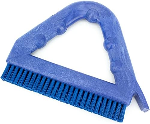 SPARTA Blue Plastic Grout Brush, Triangle-Shaped Scrub Brush with Scraper for Cleaning Tiles and Grout, 9 x 7 x 7 Inches - Image 4