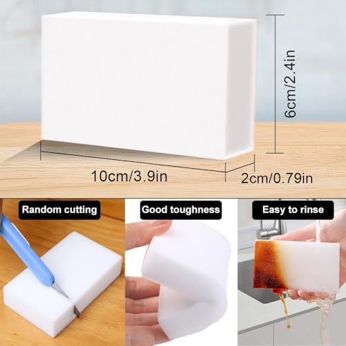 (50 Pack) Eraser Sponge SmilePowo Maigc Cleaning Sponge Eraser Melamine Sponges in Bulk Boat Eraser Multi Surface Scrubber Foam Cleaning Pads - Bathtub, Floor, Baseboard, Bathroom, Wall Cleaner - Image 5
