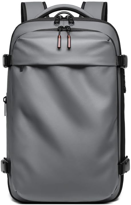 Men Travel Backpack vacuum compression Laptop Backpack Large Capacity Backpack 17 inch Extended Hiking Business backpack (grey) - Image 2