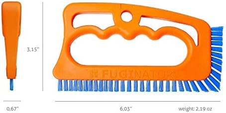 Fuginator Scrub Brush for Tile and Grout: Stiff Nylon Bristle Scrubbing Brush - Bathtub and Shower Scrubber for Floor Joints and Tile Seams - Cleaning Brush (White/Green) - Image 3