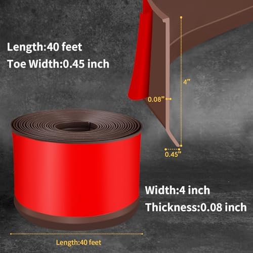 Vinyl Baseboard Molding Trim 4 Inch Peel and Stick Cove Base - Image 2