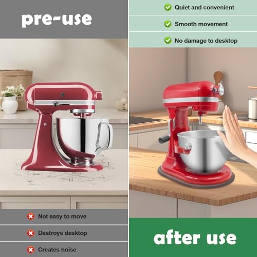 Sliding Mat for Kitchen aid 5-8 Qt Stand Mixer with 1Pc Cord Organizer and 3Pcs Attachment Holder for Kitchen Appliance Slider Counter, Moving Tray (5-8 Qt Bamboo and Attachment, Brown) - Image 4