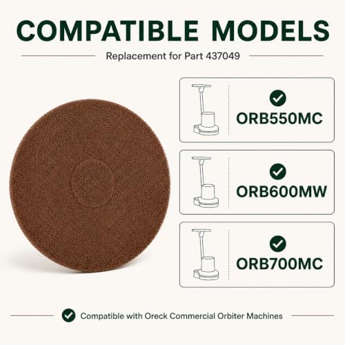 12 Inch Orbiter Brown Scrub Pads 437049, with Silicon Carbide Grit, 5 Pack - Image 4
