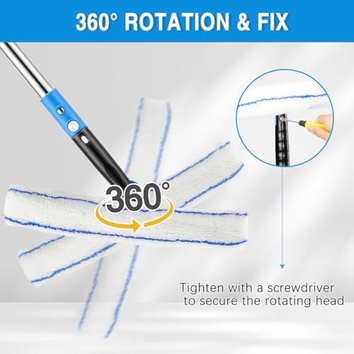 360° Rotating Window Squeegee Cleaner Kit with Extension Pole - Image 2