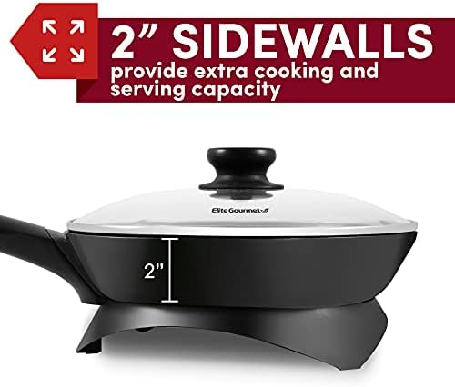 Elite Gourmet 2Qt Nonstick Electric Skillet, 10.5", Adjustable Temp - Image 3
