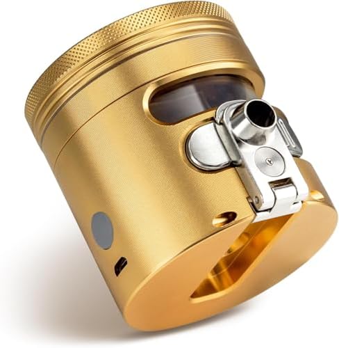 MANUAL Grinder AUTOMATIC Dispenser Large 2.5" Aluminum Alloy, for HOME & KITCHEN ONLY (Gold) - Image 5
