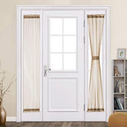 MIULEE Brown 25 x 72 Inches Sidelight French Door Sheer Curtains by MIULEE