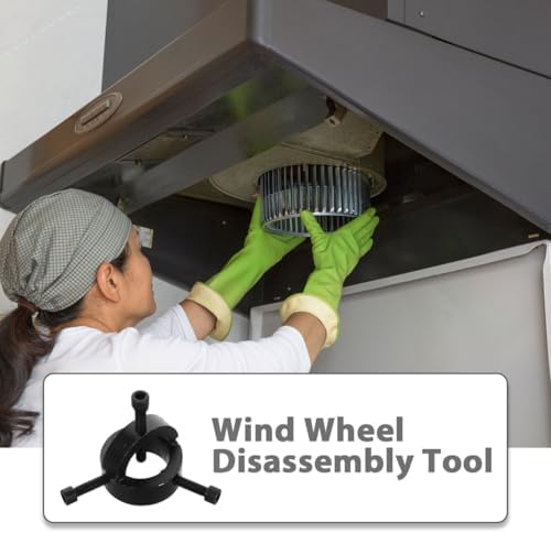 Fan Blade Blower Wheel Puller: Heavy-Duty Steel Impeller Puller & Range Hood Extractor Tool for Kitchen Appliance Repair and Cleaning, Black - Image 4