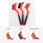 XDMTWLKJ Small Wire Brushes Set for Cleaning Rust Removal in Holes, 3pcs Brass/Stainless Steel/Nylon Brushes - Image 3