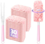30 Count Duster Refills Compatible with Swiffer Handle, 360° Multi-Surface Duster Refills with 1 Handle, Dusters with 5X Microfibers for Cleaning Home, Furniture, Electronics, Office, Blinds by Jueerun
