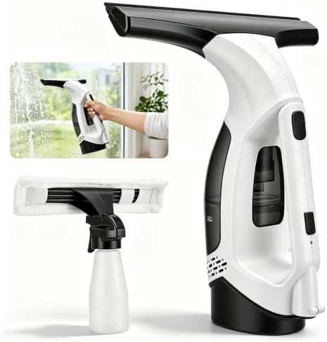 Window Vacuum Squeegee Cordless, 2000Pa Electric Window Cleaner Tool, 150ml Tank, 2200mAh Electric Window Glass Squeegee 280mm Wide Blade, 150ml Tank, Window Cleaning Kit for Glass Mirror Tile Car by AotoParts