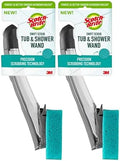 Scotch-Brite Scrub Tub & Shower Wand 2 Pack, Bathroom Cleaning Wands with Silicone Blade and Refillable Handle for Soap Scum Removal on Tubs, Showers, Glass Doors, Tile and Bathroom Walls by Scotch-Brite