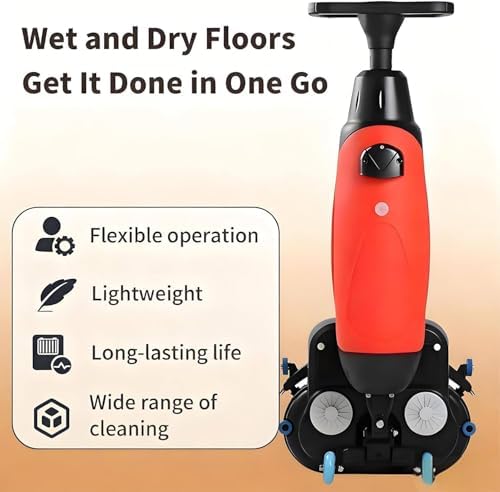 Commercial Floor Washer,Walk Behind Floor Scrubber,Electric Floor Cleaner,Floor Buffer Polisher Machine,Floor Scrubber for Kitchen,for Schools,Supermarkets,Hotels,Factories, Gray - Image 2