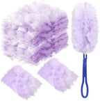 Vesici 100 Pcs Duster Refills Compatible with Swiffer Dusters Bulk Disposable Replacement Thickened with 1 Handle Heavy Duty for Cleaning, Office (Purple) by Vesici