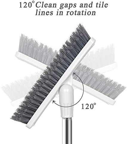 LandHope Grout Brush with Long Handle 50inches Grout Cleaner for Tile Floors Crevice Floor Scrub Brush 120° Rotatable Bathtub Clean Tool Grout Scrubber Indoor Kitchen Shower for Hard to Reach Areas - Image 4