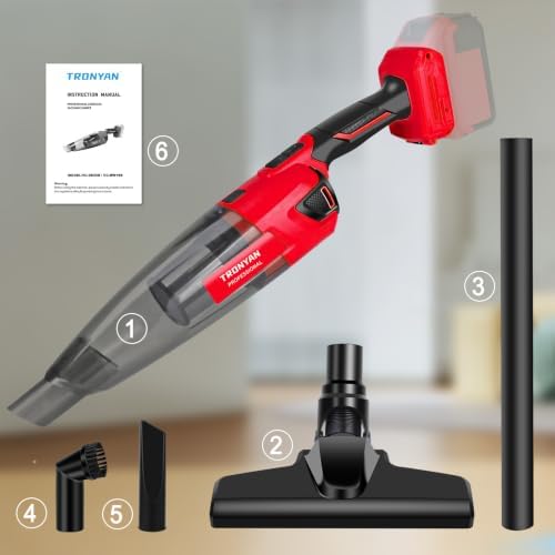 Cordless Vacuum Cleaner Compatible with Milwaukee 18V Battery (Battery NOT Included),17000Pa Brushless Portable Handheld Vacuum with Washable HEPA Filter for Car, Home, Office & Pet Hair--Tool Only - Image 7