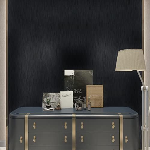 CRE8TIVE 24"x354" Brushed Black Stainless Steel Contact Paper Wide Thick Black Wallpaper Peel and Stick Waterproof Removable Self Adhesive Metallic Vinyl Paper for Kitchen Appliances Dishwasher Fridge - Image 3