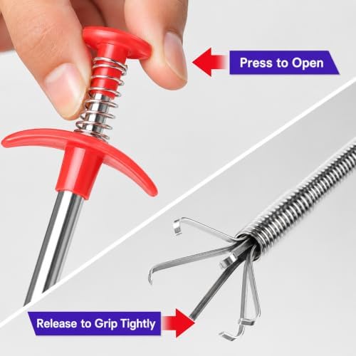 Drain Clog Remover Snake Tool for Hair and Debris, Unclog Toilet, Sink, Shower, Bathtub, Sewer - Image 6
