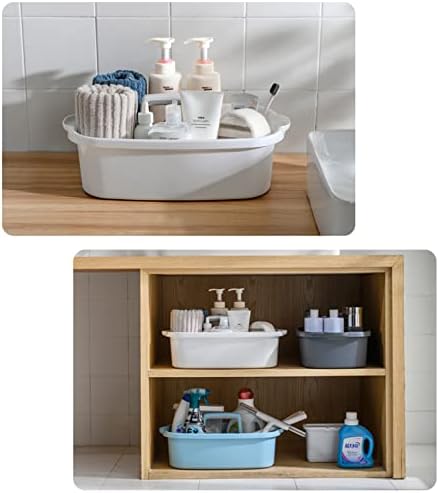 Large Cleaning Supplies Caddy Portable Shower Caddy Basket White 2 Pack - Image 6