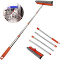 Window Squeegee for Window Cleaning, Squeegee Window Cleaner Tool 2 in 1 Car Window Cleaning Tool with Extension Pole 58‘’ Telescopic Window Washing Equipment, Shower Squeegee for Shower Glass Door by Bunliuys