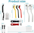 18Pcs Crevice Cleaning Brush Set, V Shape Grout Cleaner Brush for Deep Cleaning Gap, Hard Bristle Scrub Brushes Tools, Cleaning Supplies for Household Use, Bathroom, Kitchen, Toilet, Window - Image 2