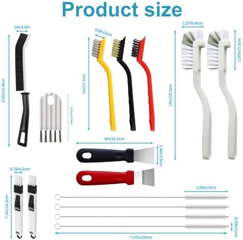 18Pcs Crevice Cleaning Brush Set, V Shape Grout Cleaner Brush for Deep Cleaning Gap, Hard Bristle Scrub Brushes Tools, Cleaning Supplies for Household Use, Bathroom, Kitchen, Toilet, Window - Image 2