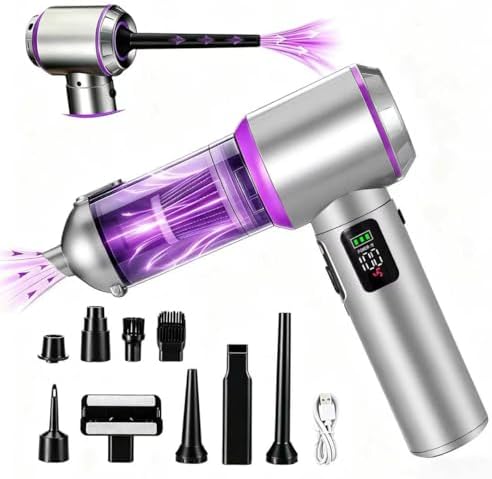 Cordless Handheld Vacuum with 17000Pa Suction, Portable Car Vacuum Cleaner for Pet Hair, Home & Desk, 3-Speed, LED Light, 4-in-1 Nozzles, Type-C Charging by Unknown