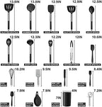 E-far Silicone Cooking Utensils Set, 30-Piece Black Kitchen Utensils Set - Image 2