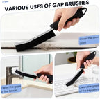 6pcs Crevice Cleaning Brush Multifunctional Hard Bristle Grout Cleaner Brush Crevice Cleaning Tools Bathroom Cleaning Brush with Clip,Kitchen Brush for Household, Kitchen, Window, Sink, Toilet, Grout - Image 4