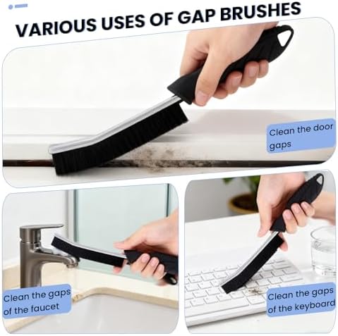 6pcs Crevice Cleaning Brush Multifunctional Hard Bristle Grout Cleaner Brush Crevice Cleaning Tools Bathroom Cleaning Brush with Clip,Kitchen Brush for Household, Kitchen, Window, Sink, Toilet, Grout - Image 4
