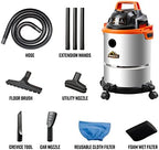 Armor All VO408S 0901 4 Gallon 3 Peak HP Stainless Steel Wet/Dry Vacuum, Orange - Image 3