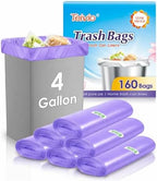 Teivio Small Purple Trash Bags 4 Gallon 160 Count Kitchen Garbage Bags by Teivio