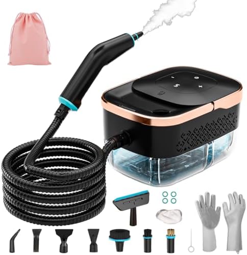 Handheld Steam Cleaner, 4 Bar Pressurized steam cleaner with 11 Accessories,15s Fast Heat-Up & 6-Level Adjustable,1500W Steamer for Cleaning Grout,Grease,Tile, Couch, Car Detailing, Windows & Floors by Unknown