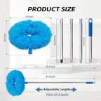 DRQ Ceiling Fan Cleaner Duster with 13-48 in Extension Pole, Blue - Image 3