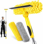 30 Feet High Reach Squeegee Window Cleaner Kit with 5-24Ft Extension Pole by Opow