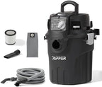 Dapper Supply 6 Gallon Wall Mount Wet/Dry Vacuum, 5.5 Peak HP, 30 Ft Hose, Vacuum & Blower, Includes Attachments for Garage, Car, Workshop & Jobsite by DapperSupply