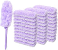 Duster Refills with Handle, 30 Count Disposable Dusting Brush Set, 360° Disposable Dusting Kit, Compatible with Swiffer Duster Handles for Daily Dust Cleaning, Blinds, Ceiling FA, Purple by WElectx