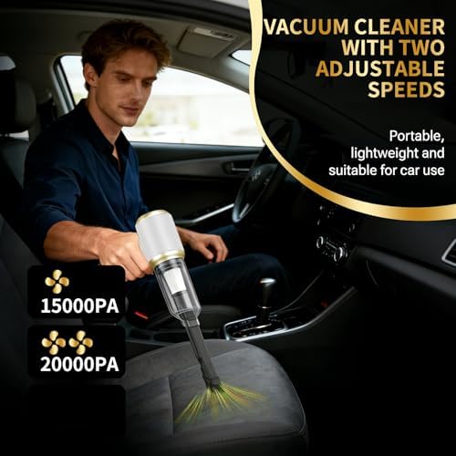 2 in 1 Handheld Car Vacuum Portable Cordless, 2 Speed Handheld Vacuum 20000PA High Power Air Blower & Pump & Air Duster, Mini Hand Held Vacuum Rechargeable for Home, Car, Office, Pet Hair - Image 5
