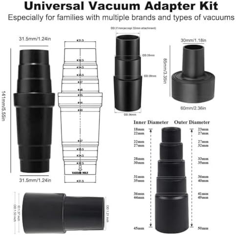 GIB 15Pcs Universal Vacuum Attachments for Shop Vac Accessories w/Adapters - Image 2