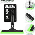 EHDIS 2PCS Flexible 8-Inch Silicone Squeegee Window Tint Tool Auto Water Blade, Shower Squeegee for Car Windshield, Glass, Tiles, and Smooth Surfaces (Green) - Image 3
