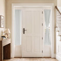 Vatge Self-Adhesive Sidelight Curtains for Glass Doors - No Drill Removable Window Coverings, Light Filtering Panel, 1 Panel, W12 x L60, Greyish White by Vatge