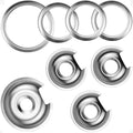 Chrome Stove Drip Pan with Trim Ring Fit for GE Hot point Stove by Fetechmate