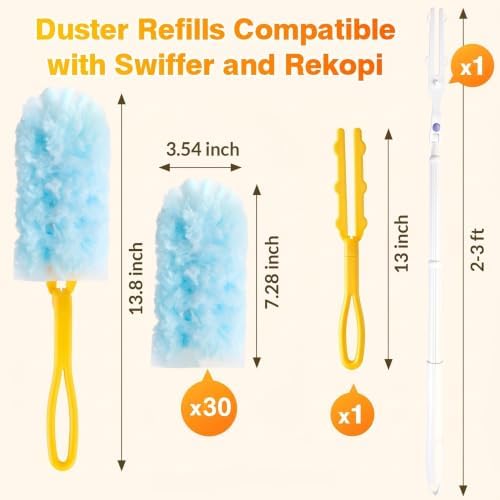 Duster Refills for Swiffer Duster with 3ft Extension Pole & Short Grip 30ct - Image 5