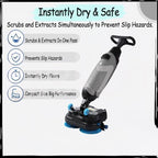 17" Commercial Tiles Floor Scrubber Machine, 43cm Double Brush Walk,Battery Powered Walk Behind Automatic Floor Scrubber Machine, for Home, Office & Bathroom White - Image 5